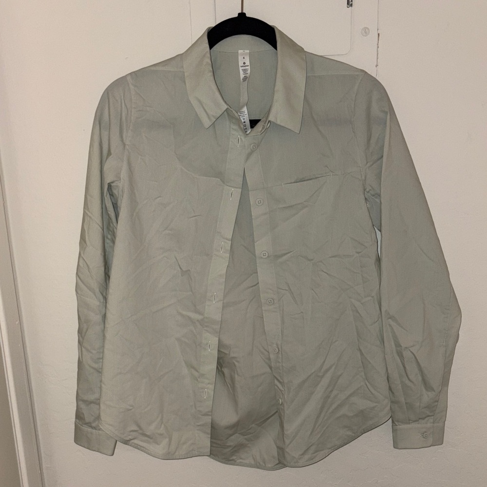 lululemon athletica Light Gray Button-Down Shirt